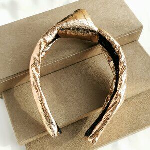 Alicia Bonnie The Precious Metals Knotted Headband - Gold Metallic Faux Leather